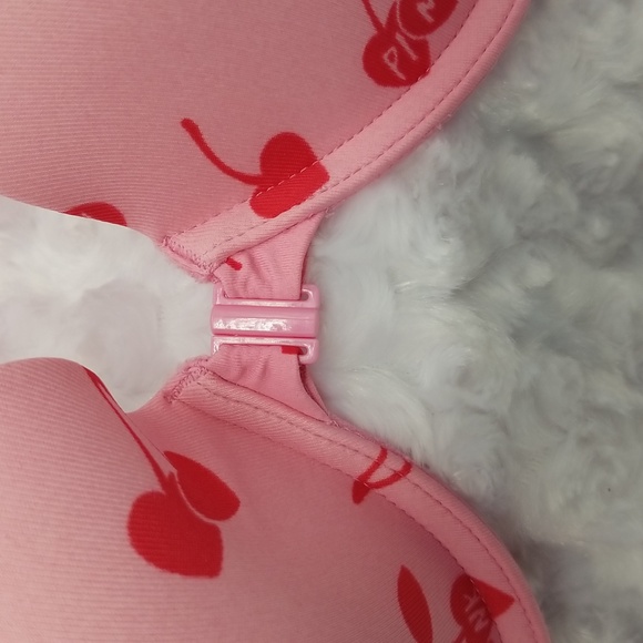 PINK Victoria's Secret Pink with Red Heart Cherries 36D T-shirt Underwire Bra - Picture 4 of 5